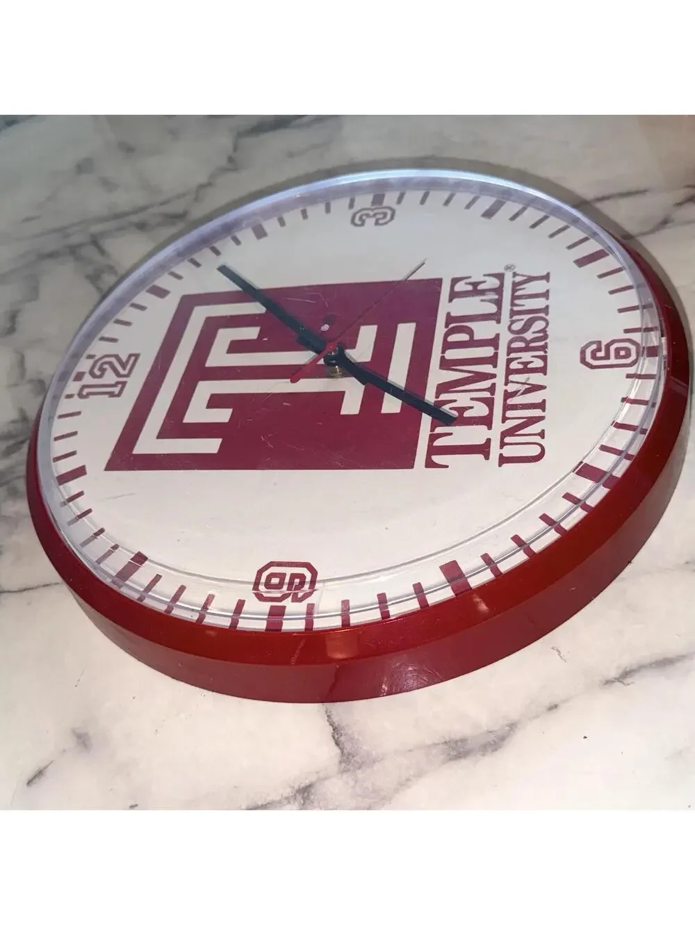 Temple University Vintage Plastic Logo Wall Clock 13